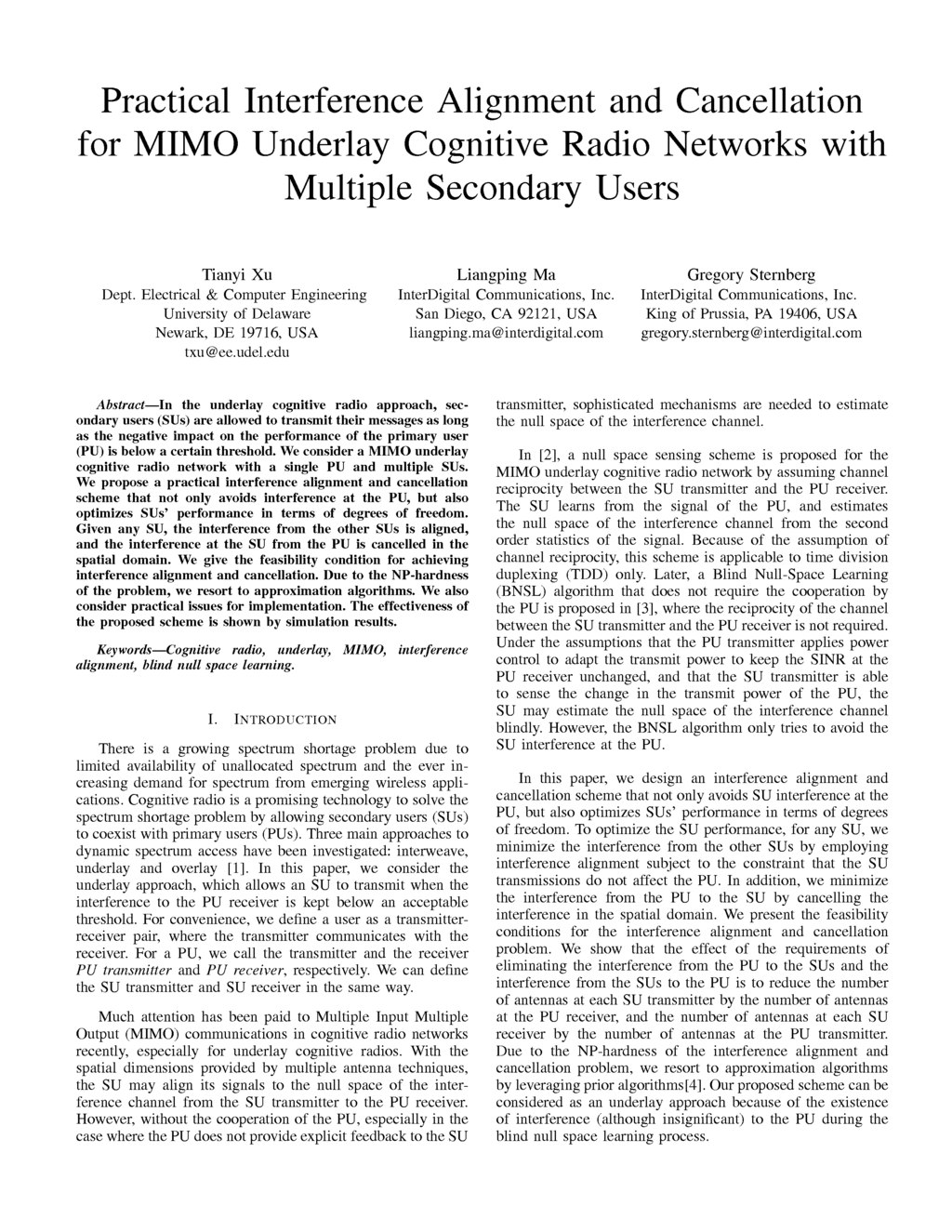 research paper related to cognitive radio